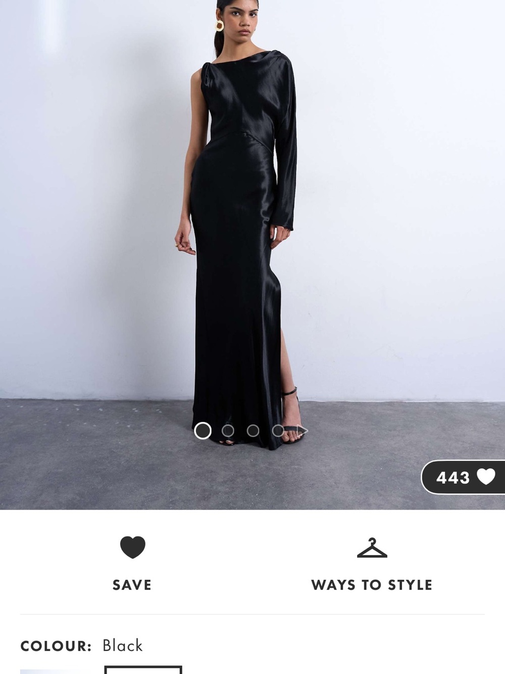 Black One-Shoulder Satin Evening Dress
